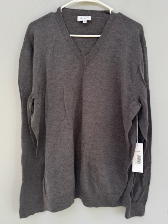 BRAND NEW AG Jeans Brown Classic Long Sleeve V Neck Sweater XL - Picture 2 of 10